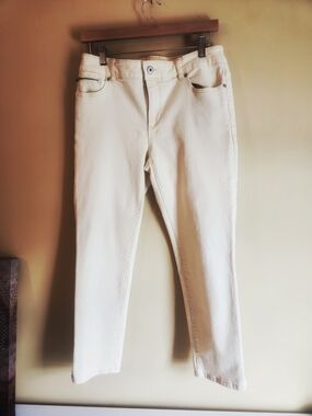 Chico's Cream Straight-Leg Jeans